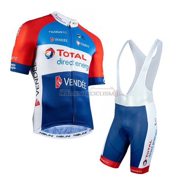 Abbigliamento Ciclismo Direct Energie Manica Corta 2020 Rosso Blu